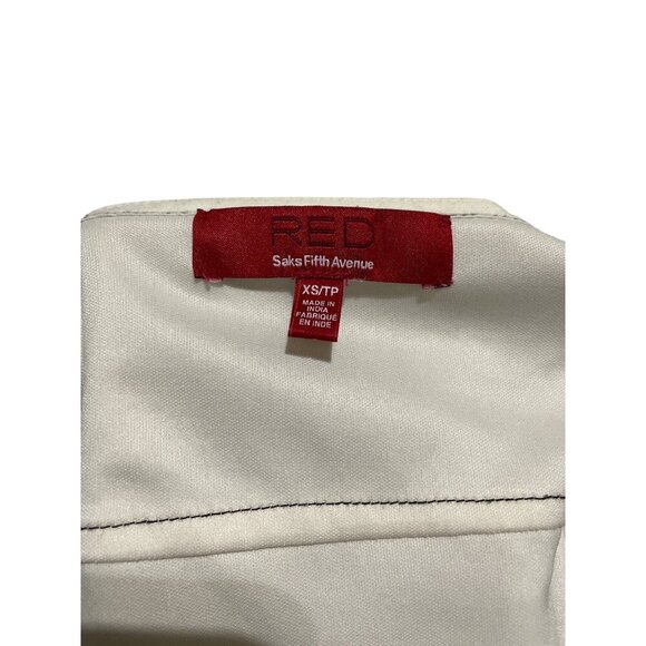 RED Saks Fifth Avenue Women's Sleeveless Boho Embroidered Flowy Top White XS - Picture 4 of 5